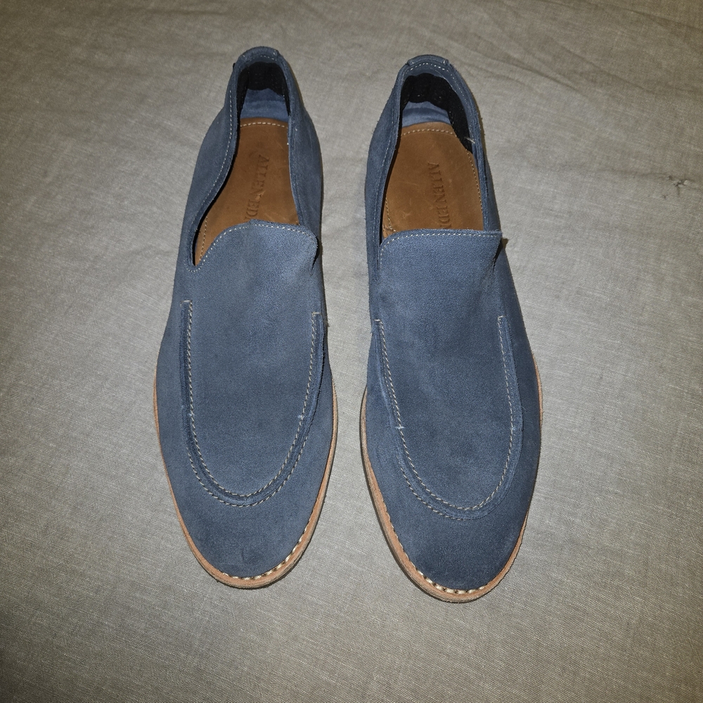 Allen Edmonds Slate Blue Suede Loafers 10.5